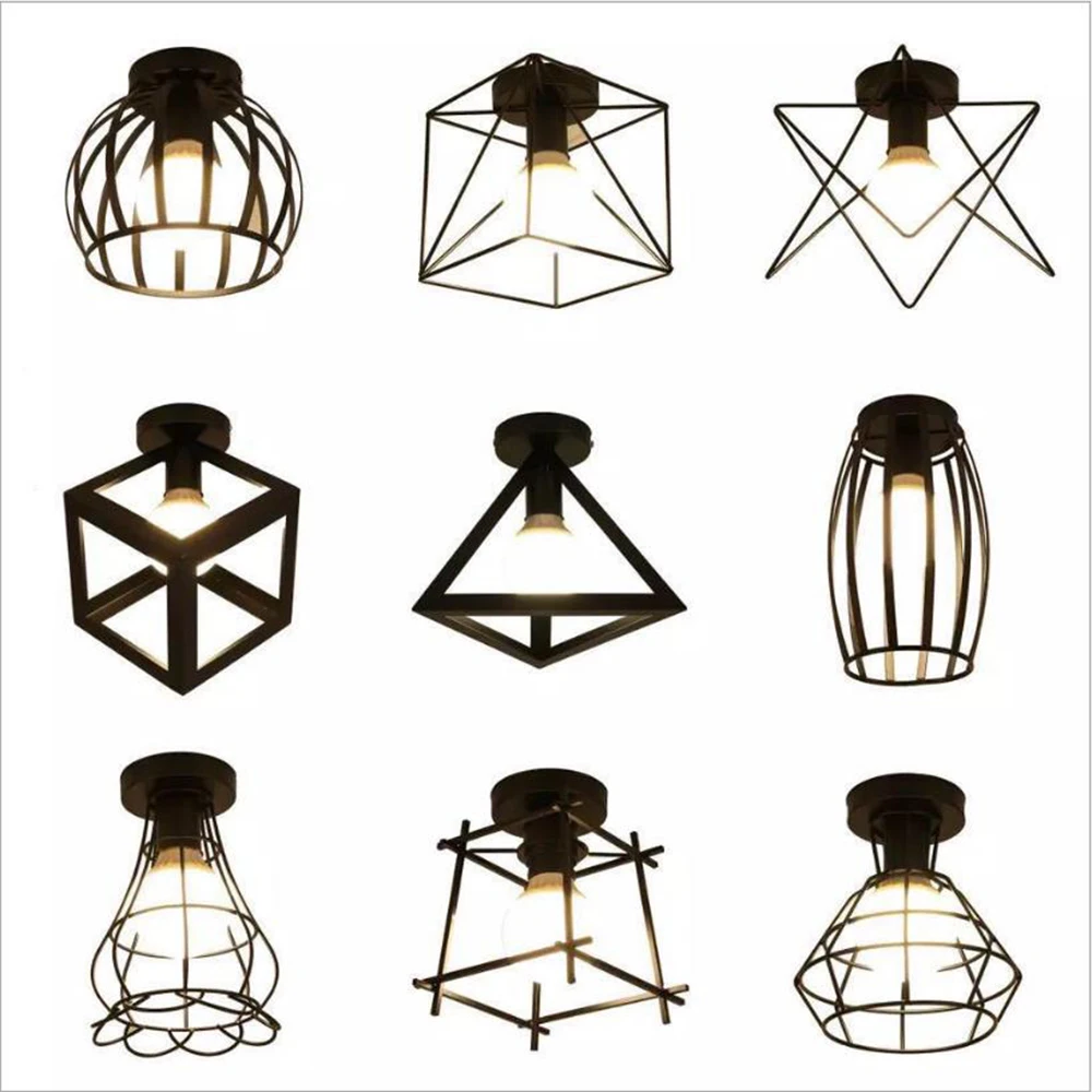 Потолосветильник железная лампа E27 в скандинавском стиле винтажное украшение