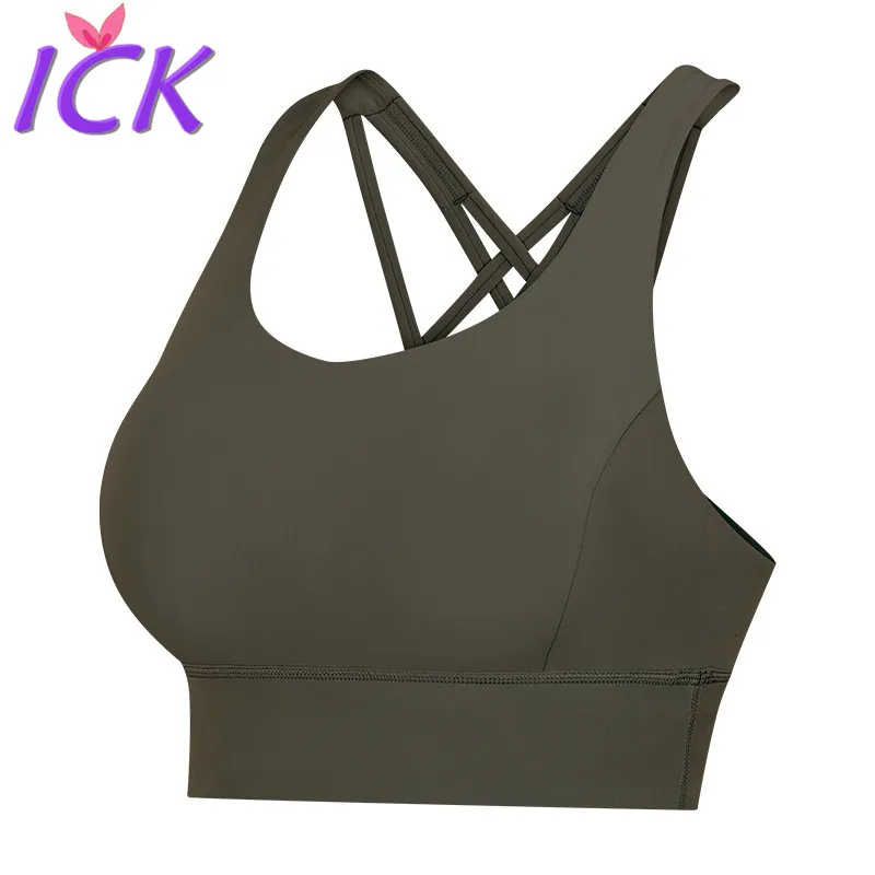

2021 New Solid-color Training Fitness Bra Shockproof Gather Together with Upper and Lower Hem To Widen Sports Bra Womanlingerie