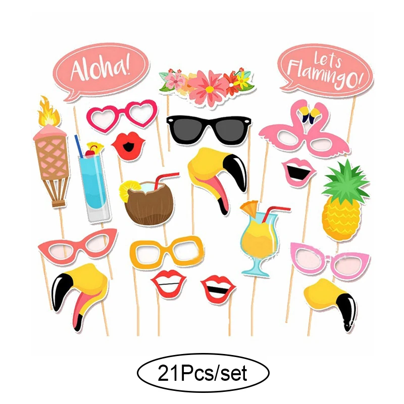 21Pcs set Свадебные DIY украшения фото стенд реквизит забавная маска очки Усы губы на палочке Baby Shower Свадьба День рождения принадлежности для вечеринок - Цвет: 21Pcs set