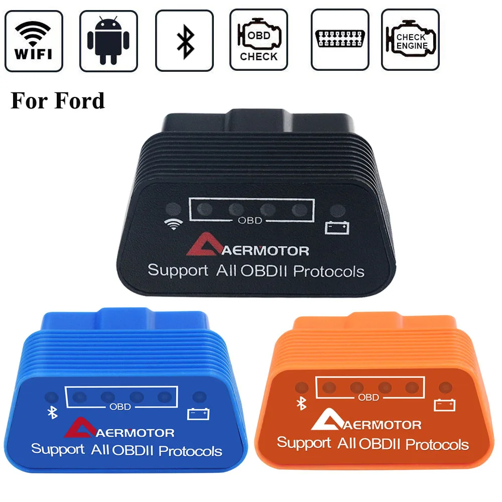 Bluetooth Wi Fi OBD2 ELM327 сканер для Ford Mondeo Ranger Kuga Fusion Fiesta Focus 2 MK2 код ридер автомобиля