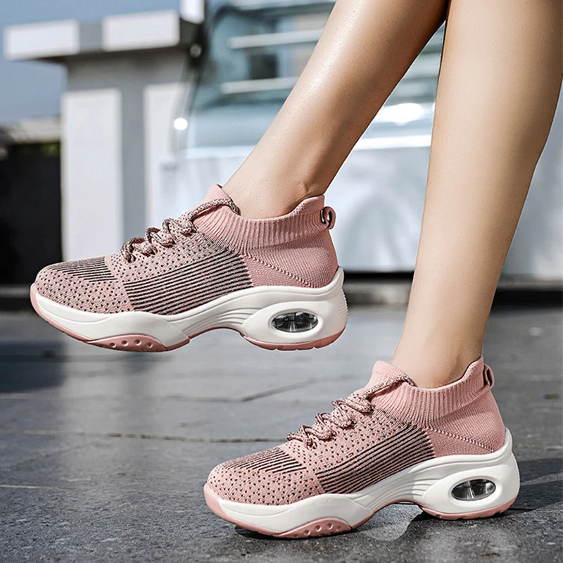 

Summer Sneakers Women Vulcanized Shoes Ladies Mesh Lace-Up Sneakers Female Casual Sport Shoes Comfortable Women Shoes