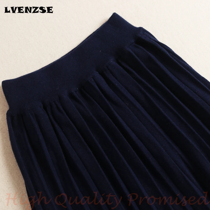 LVENZSE Осенняя трикотажная юбка комплект из двух предметов 2019 новый тренд модная с