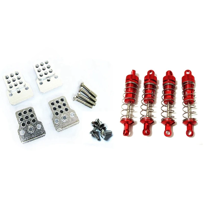 

4 Pcs RC Car Metal Shock Tower Bracket Kits & 4 Pcs Metal Front Rear Shock Absorber