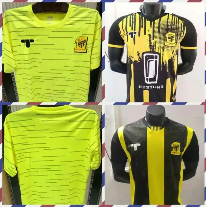 

21 22 Al-Ittihad Club home away shirt 2021 2022 Saudi ARABIA Mens Al Ahli jeddah yellow Short Sleeve Shirts