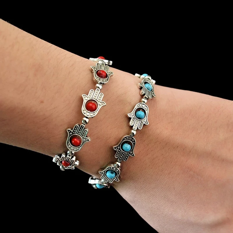 Новинка 2021 браслет с ладонью для женщин и мужчин индивидуальный красными синими