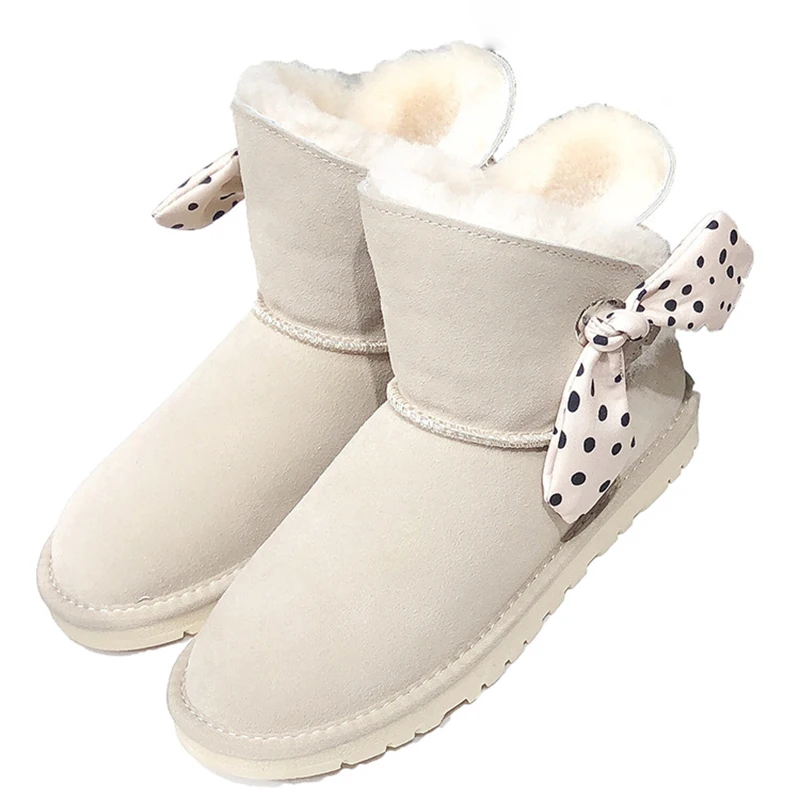 Модные ботинки Dolakids для девочек детская зимняя обувь зимние из овечьей шерсти