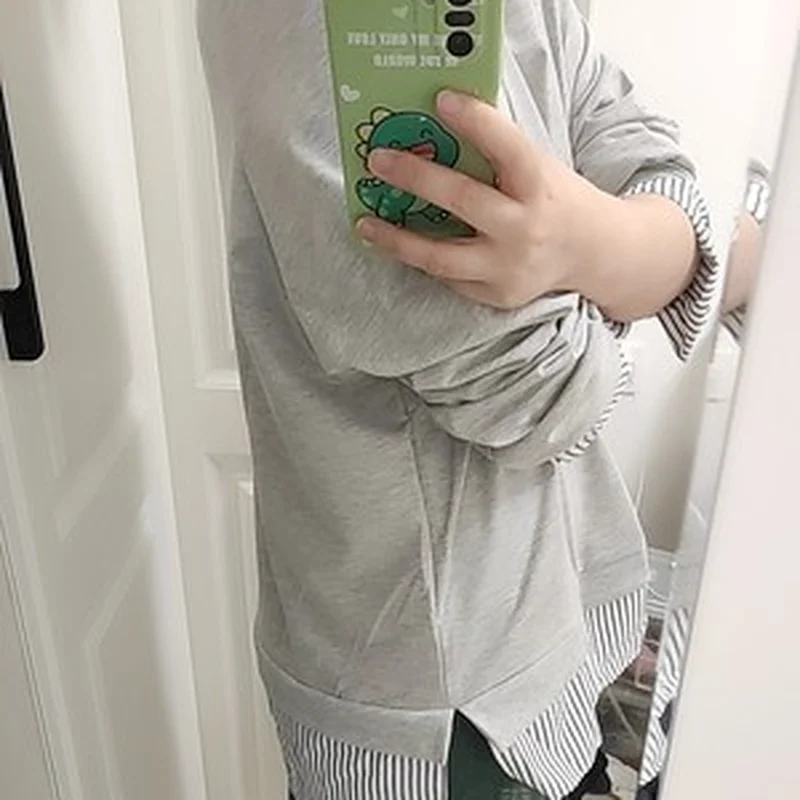 Свитшот женский из двух частей свободная универсальная модная одежда в