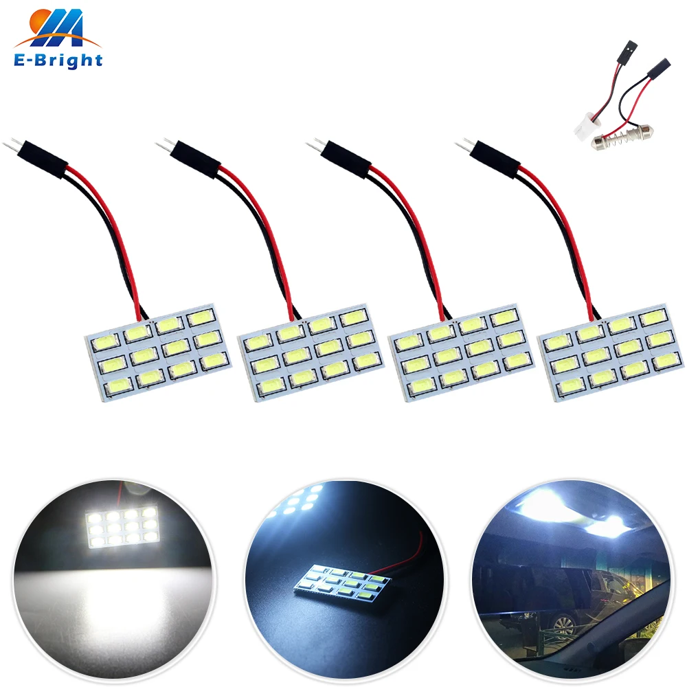 

50pcs 12V W5W T10 LED 5730 12 SMD Light Panel Board Pure White Car Auto Interior Dome Reading Map Festoon Lamp Bulb 6000K 8000K