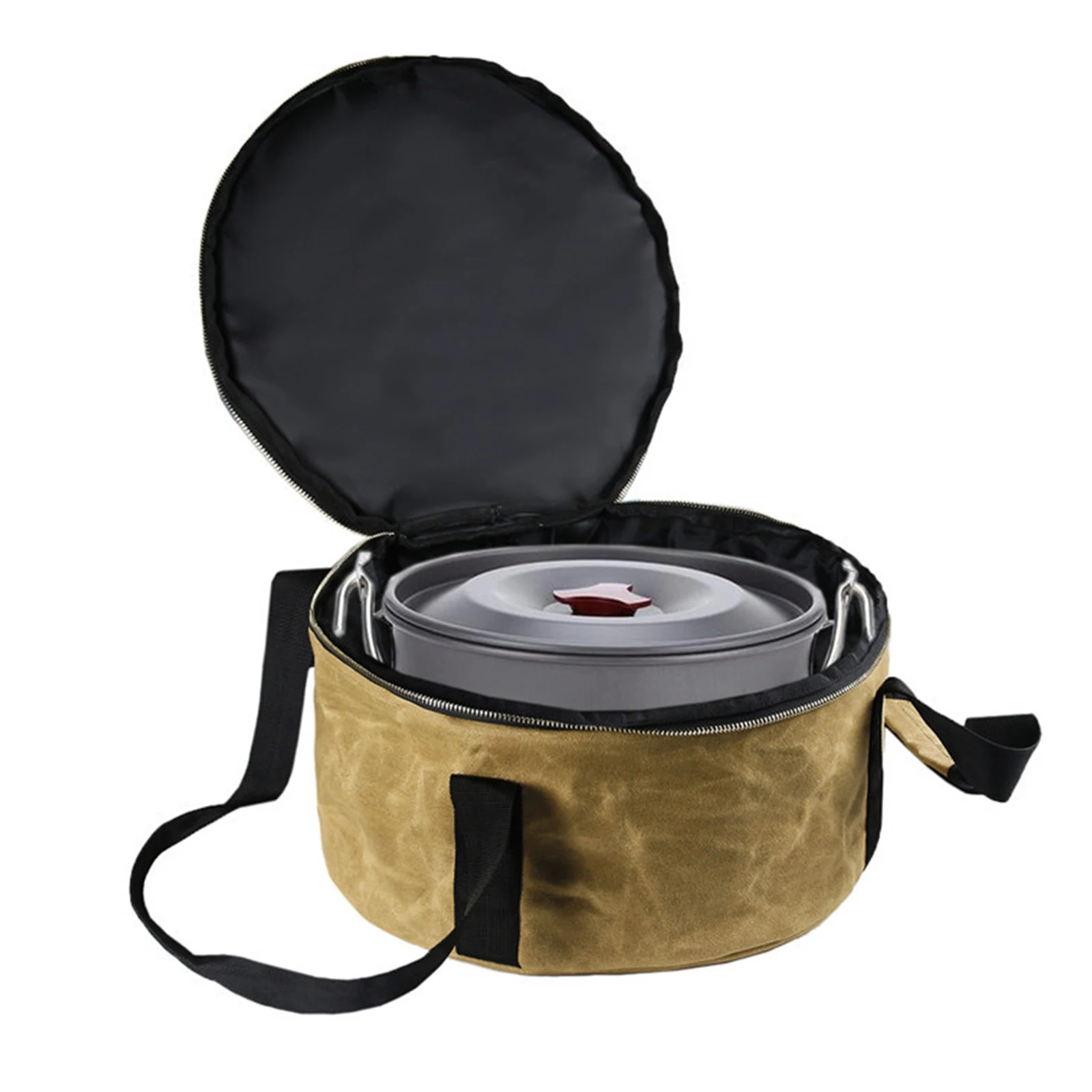 Storage Bag for Camping Pot Waterproof Zippered Carrier Organizer Bag for Camping Cookware