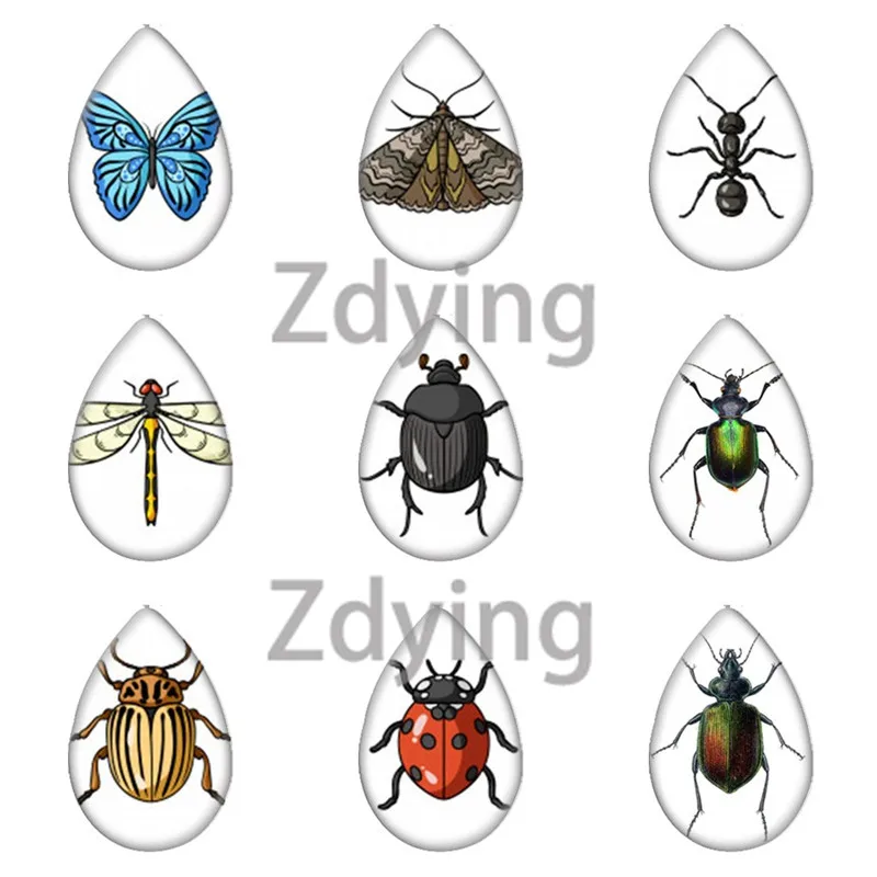 Zdying 13x1 8 мм/18x25mm воды с капелькой слезинкой Форма насекомых Стрекоза бабочка