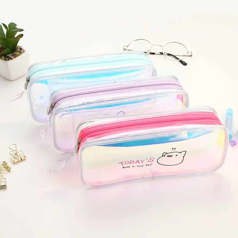 TOPSTHINK пенал прозрачный большой канцелярский чехол милый кролик ПВХ школьный для