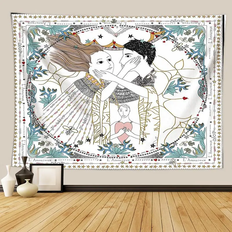 Пять звезд настенный гобелен с индийской мандалой Настенный декор тканые