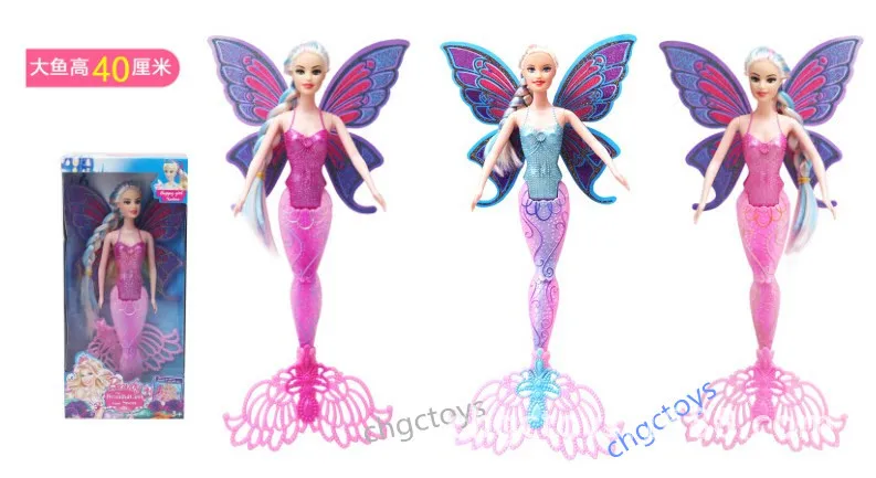 1PCS Random Color Новая модная Кукла русалки для плавания, волшебная Классическая кукла русалки с крыльями бабочки, игрушка для девочек, подарки на день рождения - Цвет: 1PCS Random Color