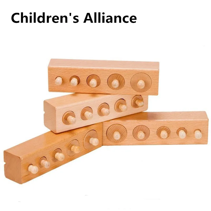Деревянные игрушки Монтессори Обучающие блоки-цилиндры для обучения развитию