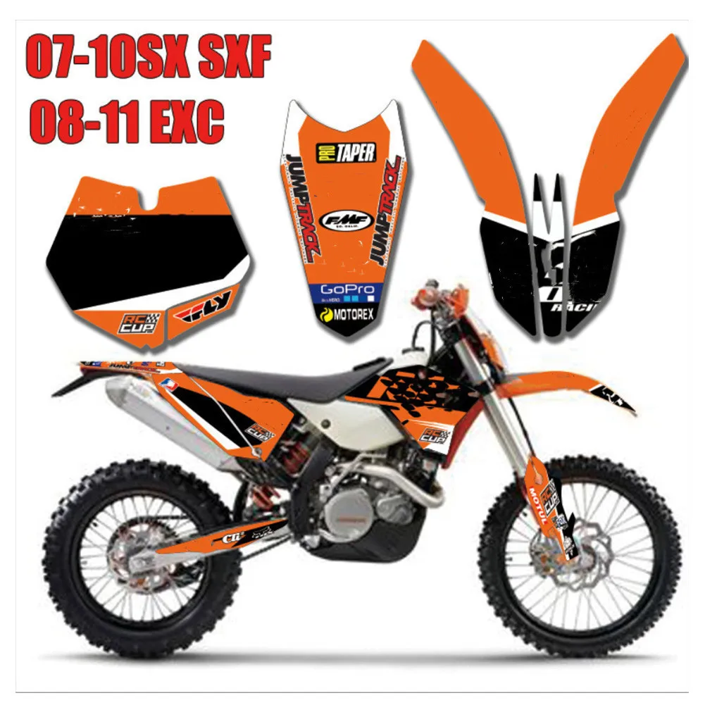 Для KTM EXC XCF XC-F 2008 2009 2010 2011 Motocross team графические наклейки наборы наклеек для SX SXF 125-525