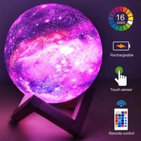 new 3d printing moon light led night light touch with remote control galaxy starry sky usb bedroom decoration gift for children
