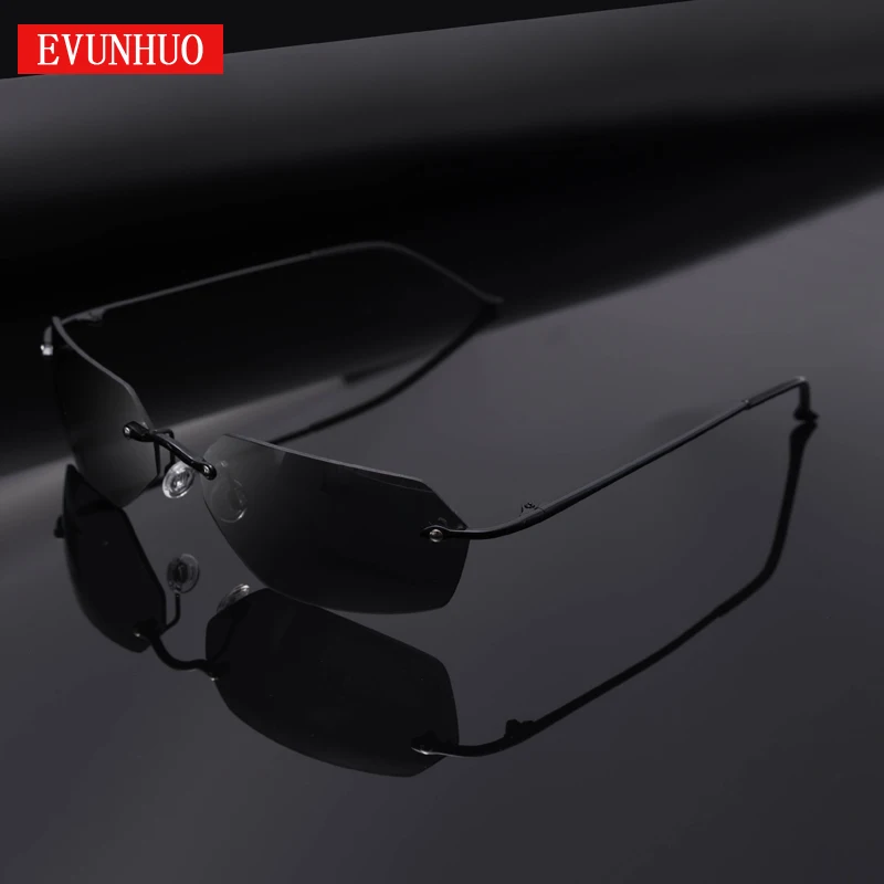 Мужские солнцезащитные очки EVUNHUO Matrix Morpheus поляризационные из титана