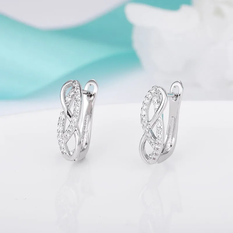 silver white MAIKALE, классические серьги-гвоздики из розового золота для женщин, белые, черные, кубический цирконий, простые корейские серьги, Ультрамодная бижутерия, серьги, бижутерия - Окраска металла: silver white