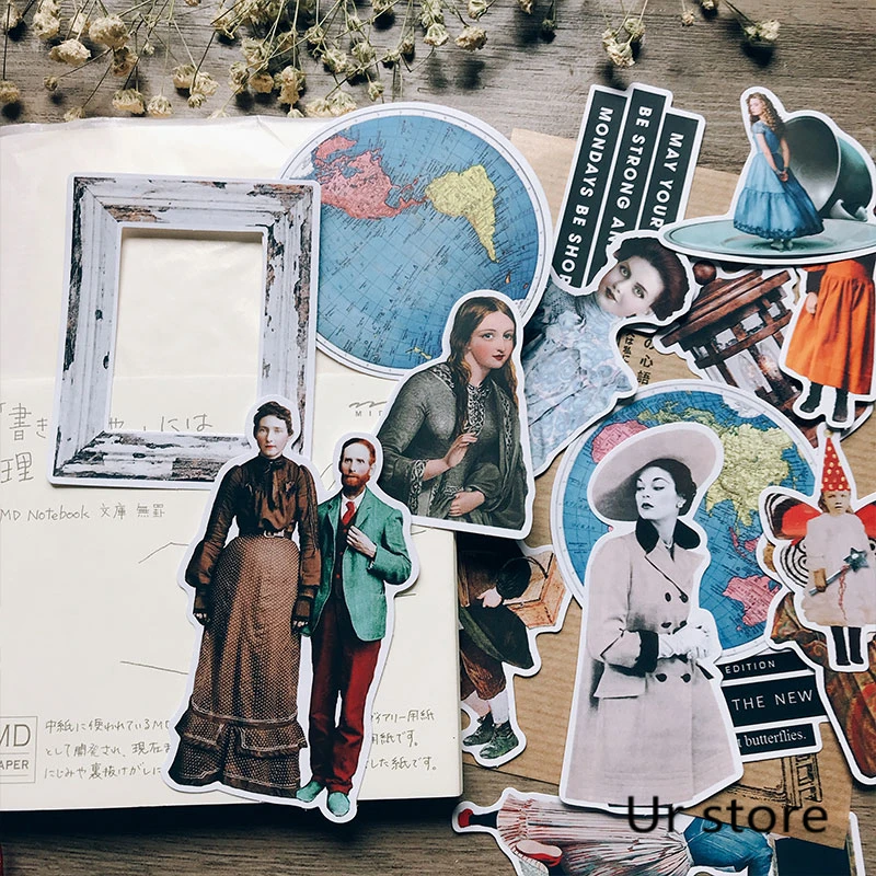 Ephemera world винтажный персональный альбом для стикеров Скрапбукинг материал Персонализированная наклейка счастливый планировщик мусорный журнал