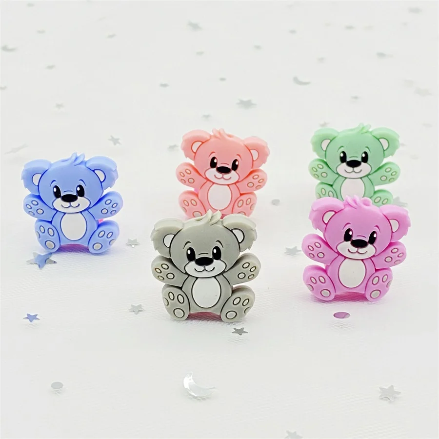 10pc SiliconeAnimal Beads BPA Free Baby Teething DIY Toy For Pacifier Clips New Born Silicone Rodent Tiny Rod Teether | Мать и ребенок
