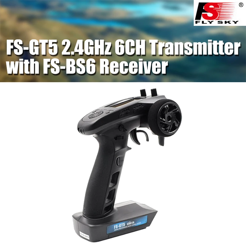 FlySky FS-GT5 2,4G 6CH AFHDS Радиоуправляемый передатчик пульт дистанционного управления с FS-BS6 приемником Встроенный гироскоп, безопасный для радиоуправляемого автомобиля лодки