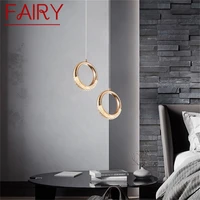 fairy pendant light modern led creative lamp fixtures round ring decorative for home stairs aisle