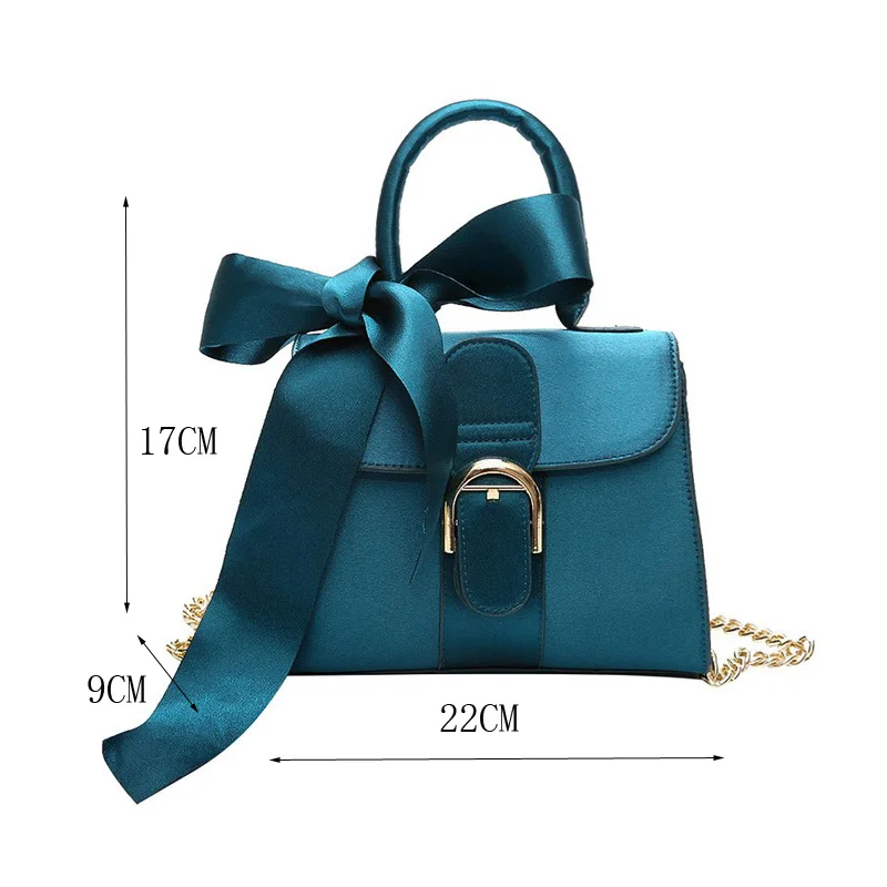 

Luxury Bowknot Messenger Bags Designer Women Handbags Chains Flap Bag Ladies Fashion Solid Color Shoulder Bags Female purse 2020