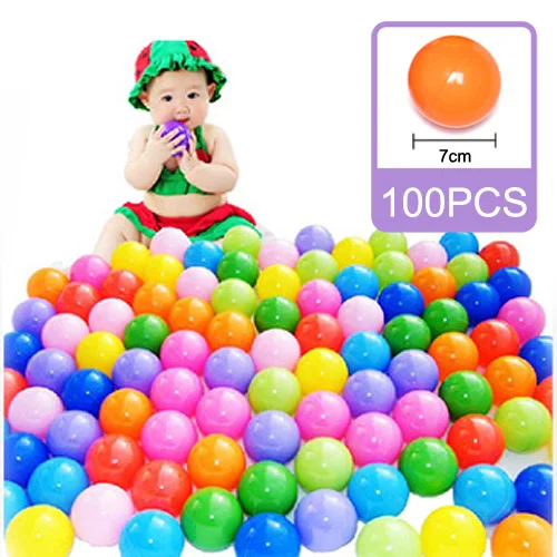 7cm 100pcs Детская Вигвама, детская москитная сетка, палатка, всплывающая, складная, портативная, Детская Пляжная палатка для сна, Игровая палатка, детские игрушки, морской мяч, бассейн - Цвет: 7cm 100pcs