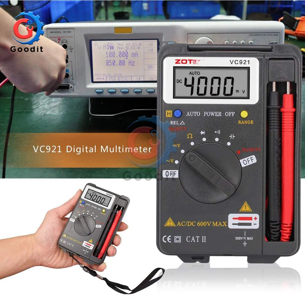 Цифровой мультиметр VC921 Mini LCD истинное среднеквадратичное значение