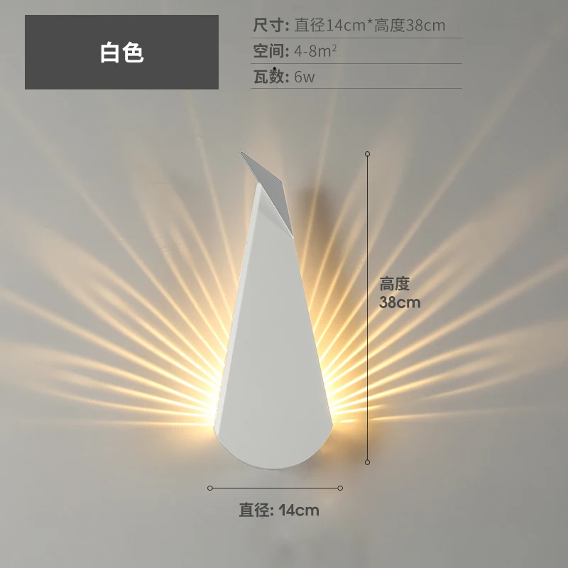 

White Morden Metal Led Wall Light European Style Bedside Lamp Wall Decorations Minimalist Lampe De Chevet Wall Decor BK50BD