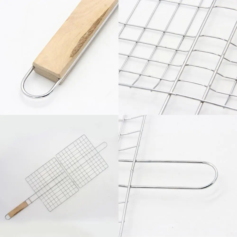 1 шт. рыбой зажим с антипригарным покрытием для барбекю рыбы Портативный сетка