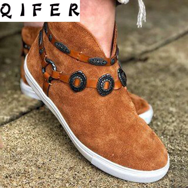 

2020 осенние женские полусапожки на плоской подошве короткие труба зимние Ботинки Толстая подошва обувь Женские ботильоны Botas Mujer WA24