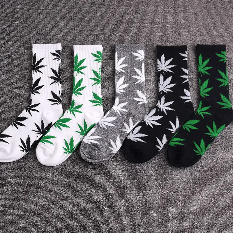 Смешные мужские носки женские удобные высококачественные хлопковые Happy penmp Leaf Maple