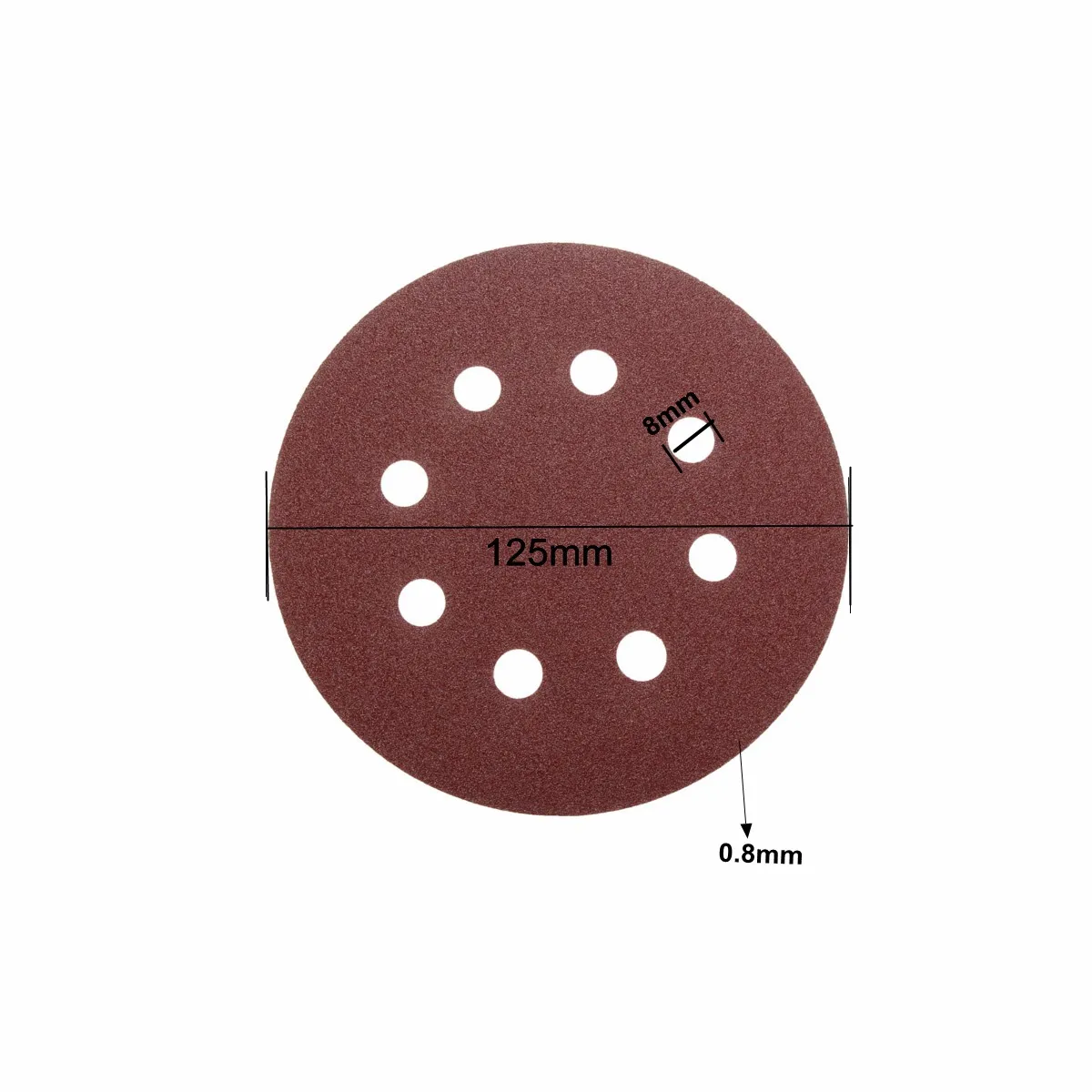 

100pcs 125mm 60 80 100 120 240 Grit Round Shape Sanding Discs Buffing Sheet Sandpaper 8 Hole Sander Polishing Pad Each of 20