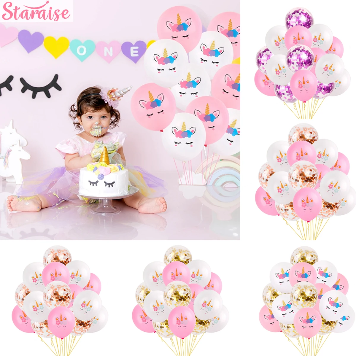 Staraise розовый балон единорог с днем рождения воздушный шар Единорог декор для