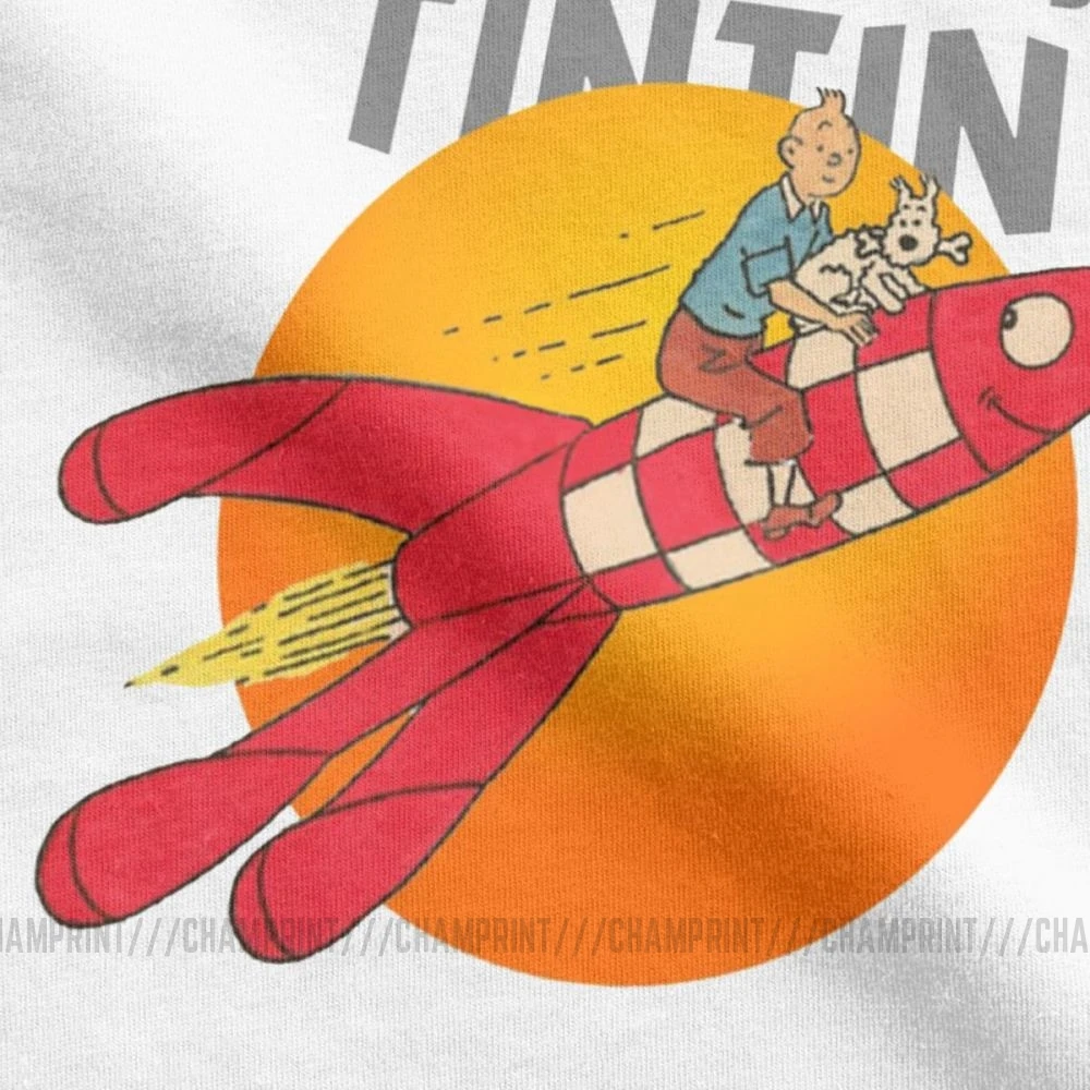 Мужские футболки TINTIN The adventures Of Tintin винтажные хлопковые футболки с коротким рукавом Одежда с вырезом лодочкой топы размера плюс