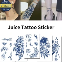 juice ink lasting waterproof temporary tattoo sticker flower fish keeps 7 15 days for men women body art arm fake tatoo tatuajes