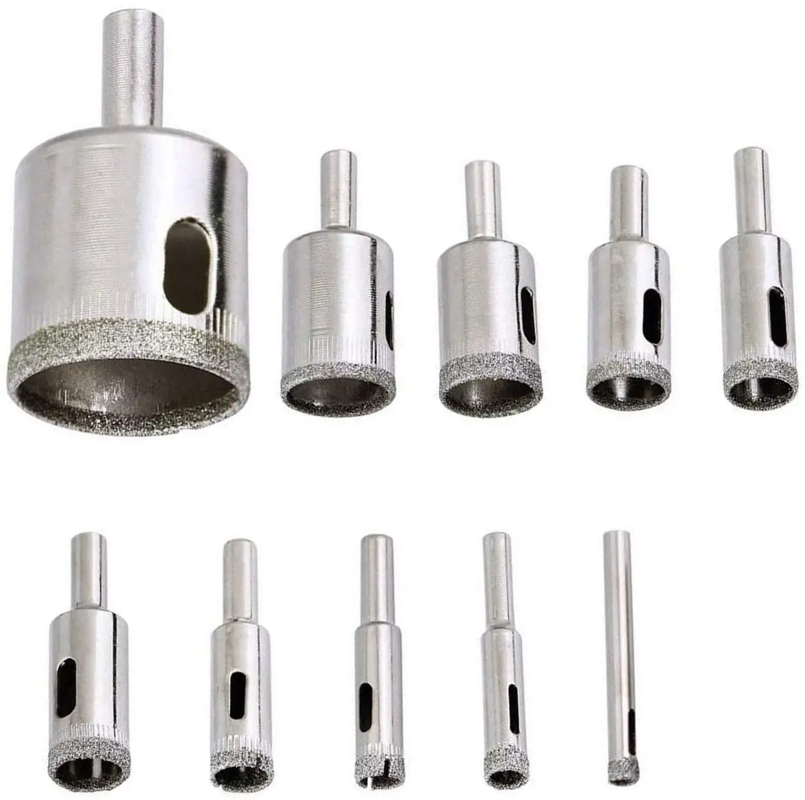 

10 Pcs Drill Set 6mm-30mm/0.23"-1.18" Diamond Coated Core Glass Drill Bit Tile Hole Saw Drill Bit for Marble Ceramic Tile Glass