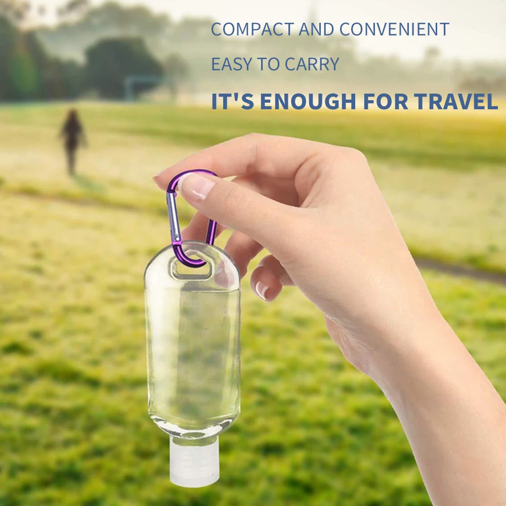 2020 50 мл многоразовая бутылка Пластиковый Карабин крючок с контейнером