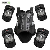 wosawe snowboarding jacket vest motorcycle chest elbow knee protection riding motocross racing vest and knee elbow pads