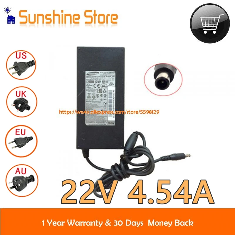Genuíno para Samsung Chg70 Gaming Monitor Se790c Adaptador 34 Polegada Tela Curvada Ls34e790 A10024_epn A10024-epn A10024epn 22v 4.54a
