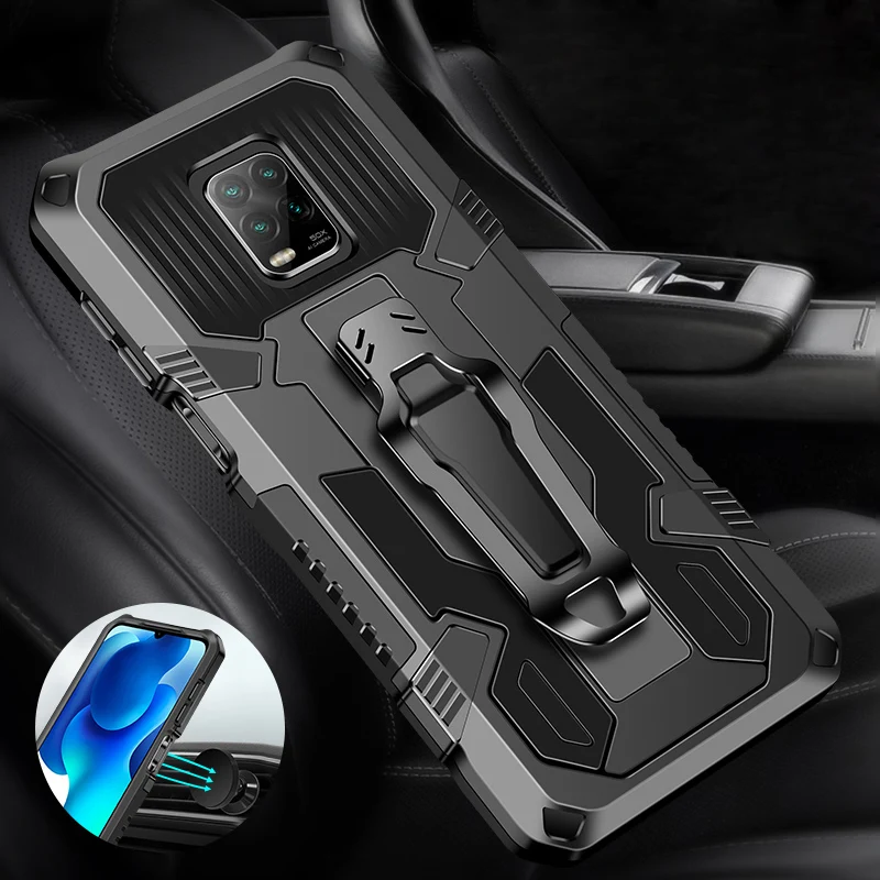 Shockproof Armor Case For Xiaomi Redmi Note 10S 9 9S 10 7 8 5 Pro Max POCO X3 NFC Note9 S 9Pro 10Pro Note10 Hybrid Stand Cover O