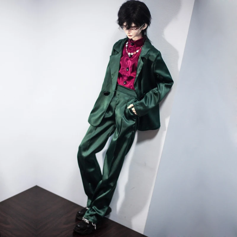 G10-330 1/4 1/3 Uncle SSDF POPO68 SD BJD MSD doll clothes Emerald green color casual suit