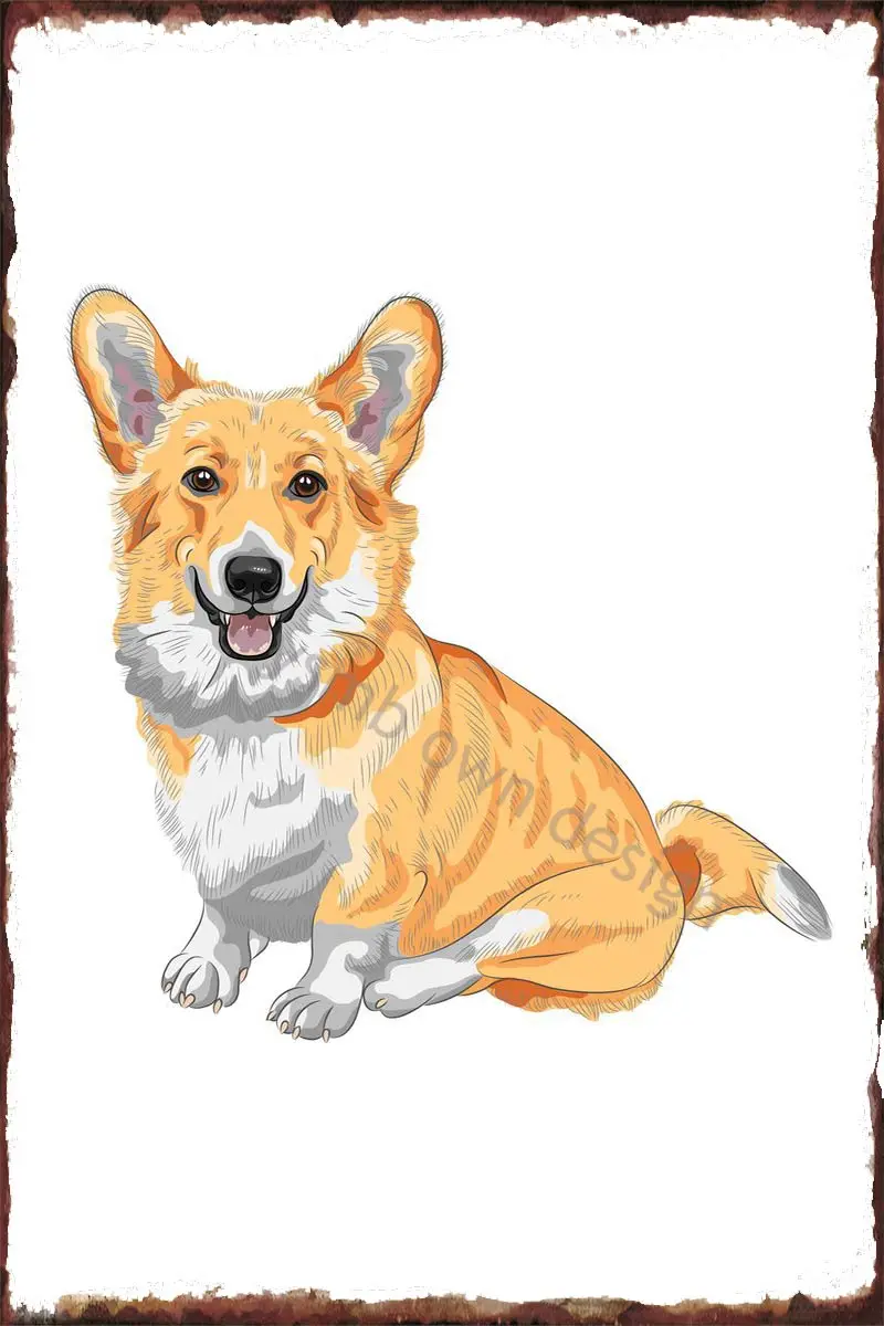 

Оловянные пластины Corgi, декор для стен, декор для комнаты, Ретро винтажный металлический знак, жестяной знак для художественного клуба, мужс...
