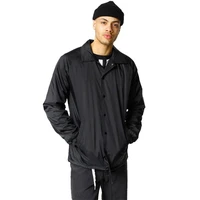 nylon hip hop streetwear plain black coach jacket vintage waterproof lightweight windbreaker for men