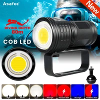 professional diving underwater photography light 6000lm cob lamp beads diving flashlight 120 degrees ipx8 waterproof diving fill