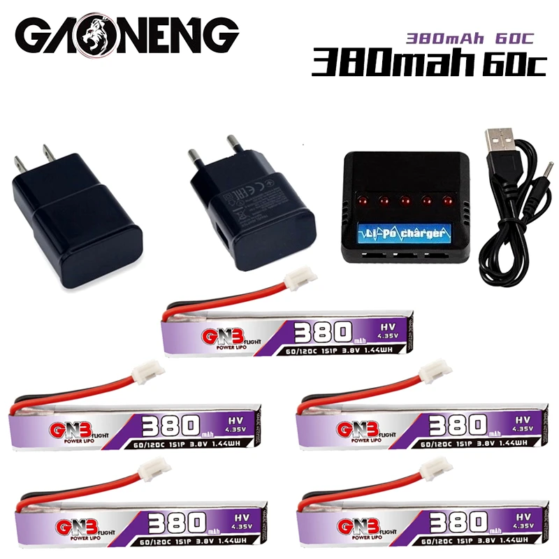 

3.8V 380mAh 60C 4.35V Lipo Battery + Charger For Snapper6/7/8/Mobula7/UR65/US65/UK65/Betafpv65/75 RC FPV Racing Drone Spare Part