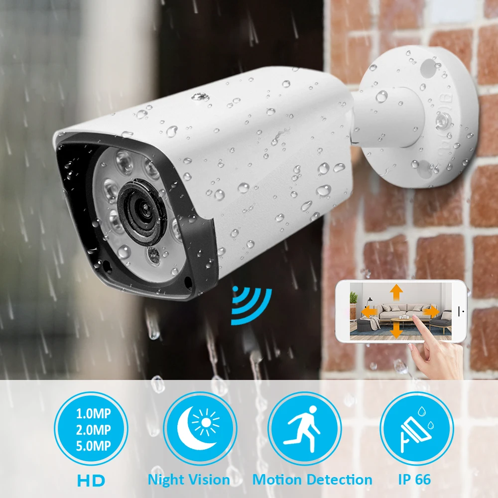 1MP/2MP/5MP наружная IP66 Водонепроницаемая домашняя камера безопасности 6 шт. лампа