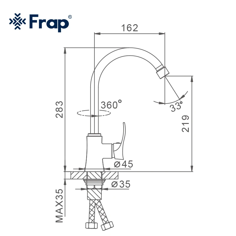 FRAP Сплав цинка смеситель для кухни F40501 | Обустройство дома