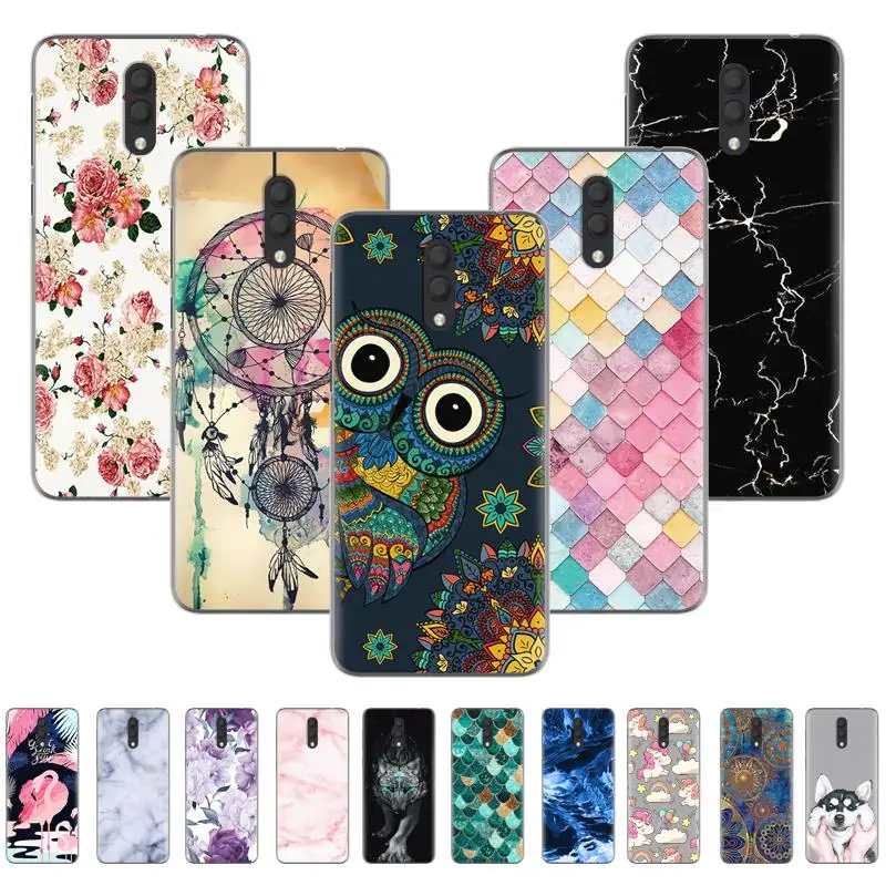 Противоударный чехол для телефона Alcatel 1X 2019 цветной с рисунком модный дизайн